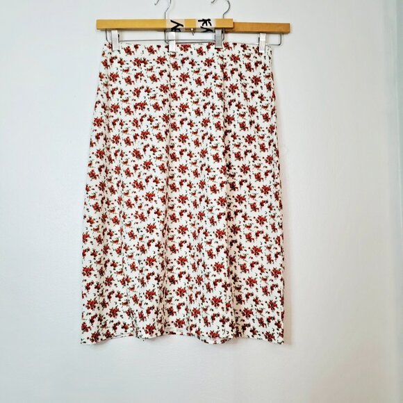 Daniel Bernstein Plus Size Skirt Size 1X Front Slit Small Rose Print Side Zip - Picture 4 of 10